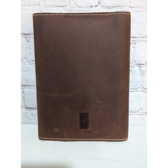 Le Vent Leather Refillable Notebook Journal Cover 9 X 6.5 1 Blank Notebook NWOT - Picture 4 of 13